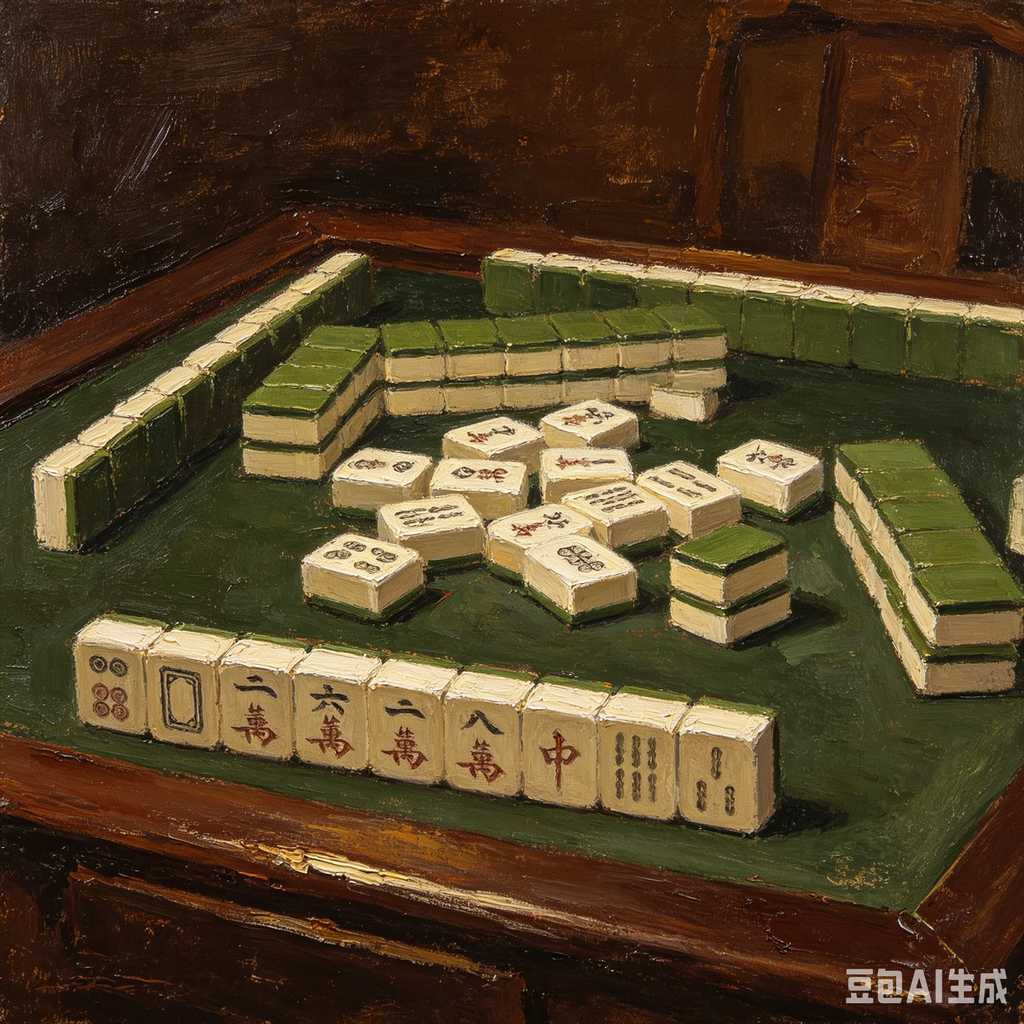 minimal text mahjong set